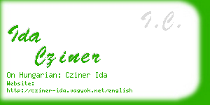 ida cziner business card